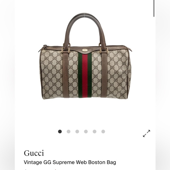 Authenticated Gucci Supreme Web Signature Boston Ophidia Tote Bag Handbag - Picture 13 of 14